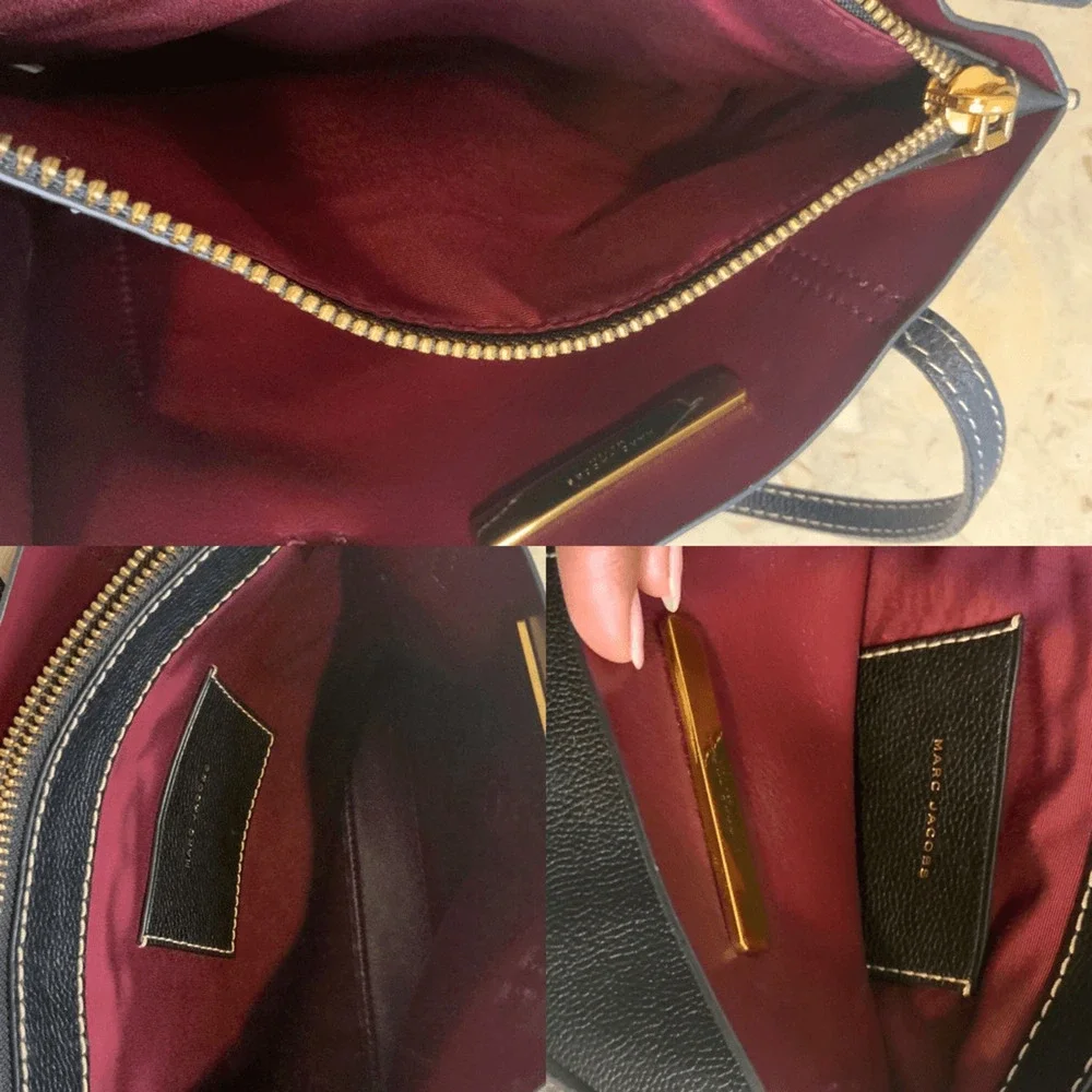Marc Jacobs Grind T Pocket Black Leather Tote Bag